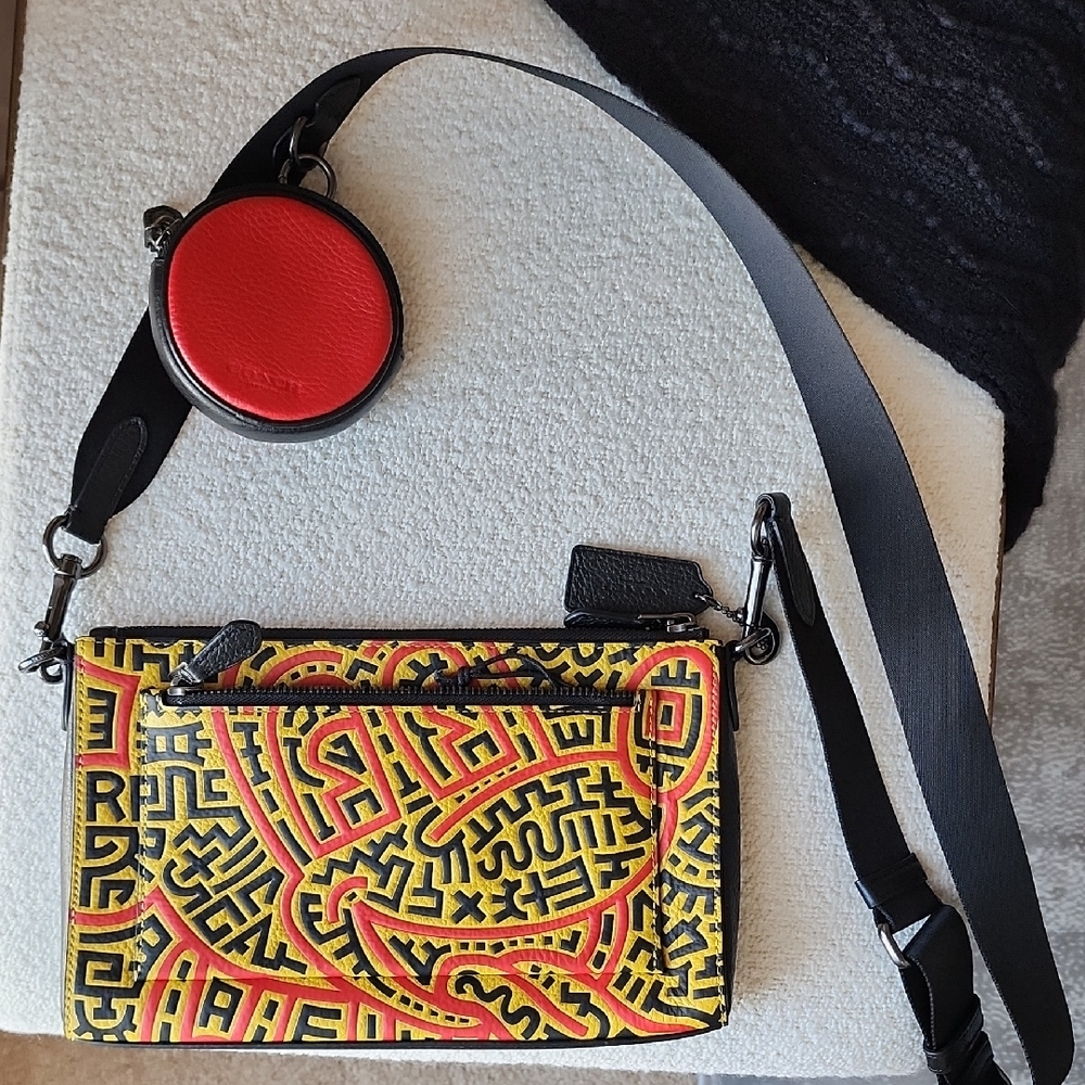 Coach Mickey Mouse Crossbody Bag with Red Coin Pouch